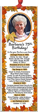 Year You Were Born - Autumn Leaves bookmark