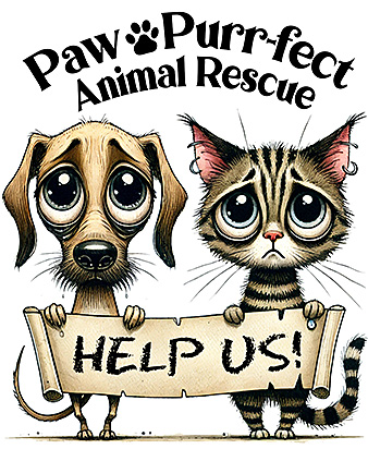 An animal rescue organization wanted an illustration that was cute, but tragic and moving, so this custom graphic was created for them.