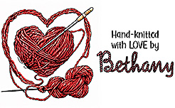 A crafter who hand-knits and sells sweaters hats and scarves commissioned this custom graphic design for apparel labels and business cards.
